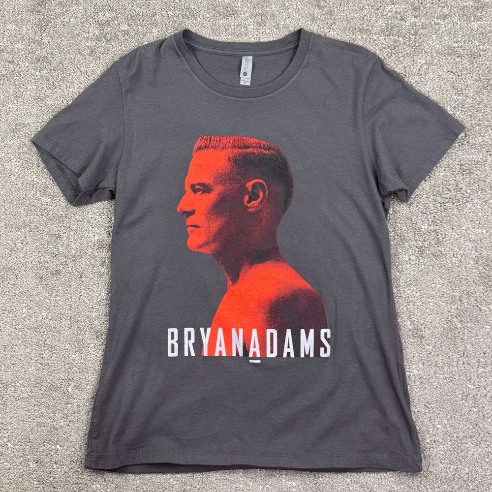 Bryan Adams Shine A Light Tour 2019‎ Concert T Shirt Womens XL Gray Band Tee